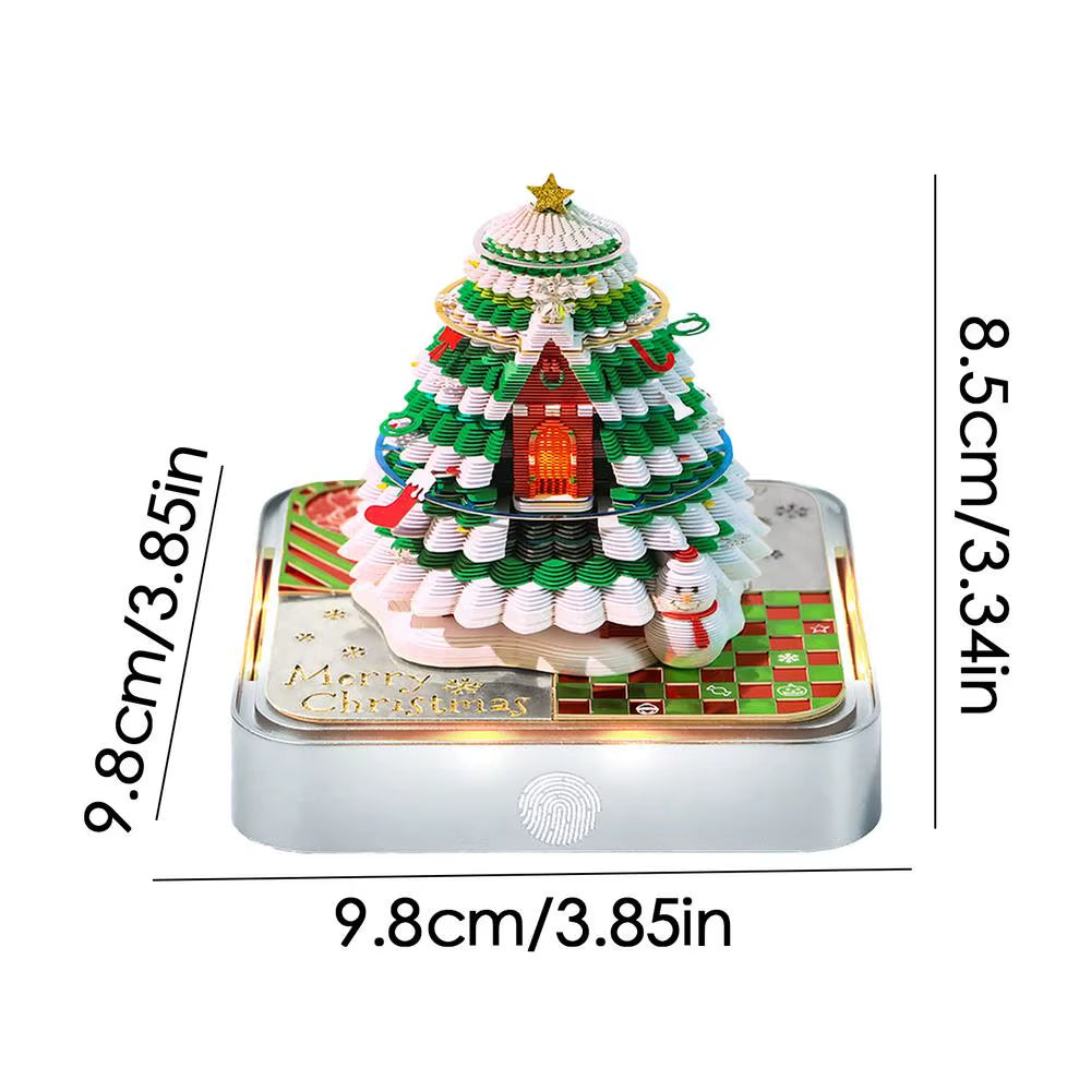 3D Paper Notepad Desk Calendar 2025 Christmas Tree Memo Pads Paper Art Notepad Stationery Christmas Birthday Novel Gifts