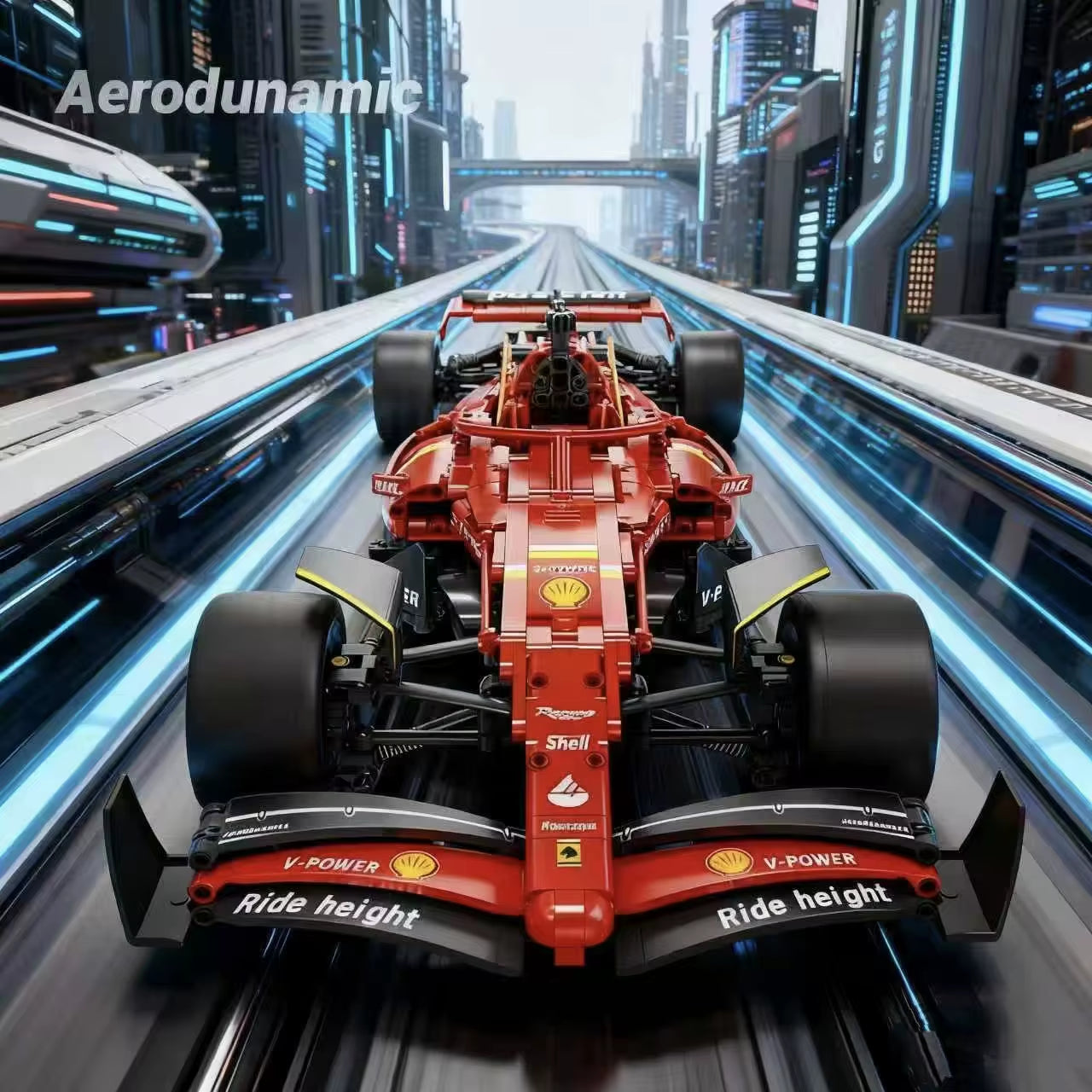 1436-Piece Red Racing Car Building Block Model Toy Set, DIY Assembly Racing Car Building Block Toy, Birthday Gift Surprise Present