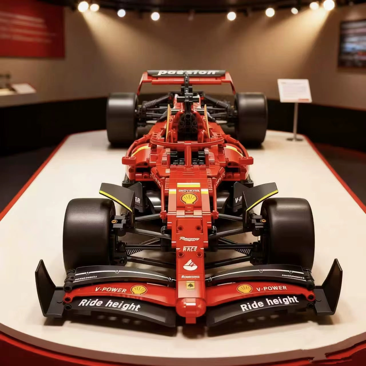 1436-Piece Red Racing Car Building Block Model Toy Set, DIY Assembly Racing Car Building Block Toy, Birthday Gift Surprise Present