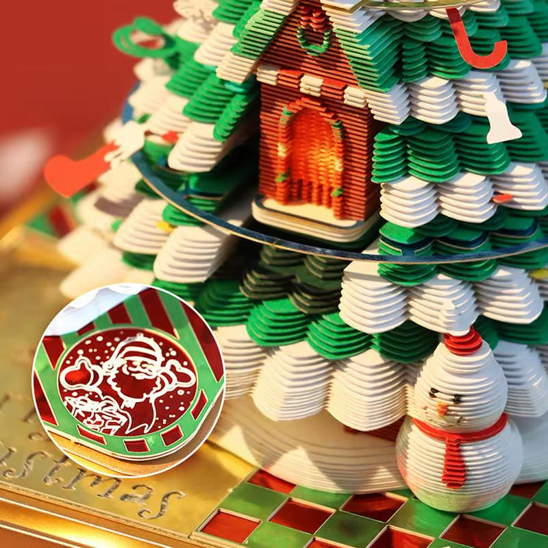 3D Paper Notepad Desk Calendar 2025 Christmas Tree Memo Pads Paper Art Notepad Stationery Christmas Birthday Novel Gifts