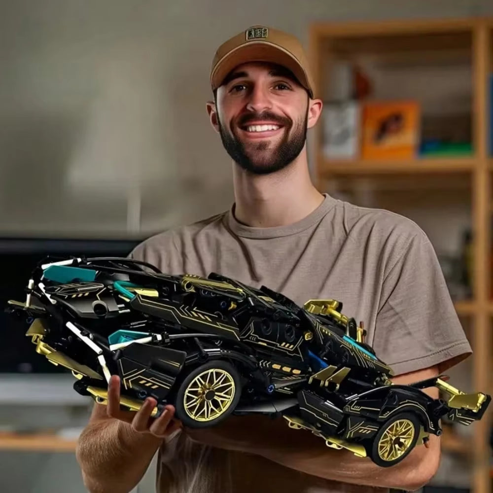 1:14 Scale Building Block Sports Car Model, Sports Car Model Building Block Kit, Racing Moc Building Block and Construction Toys