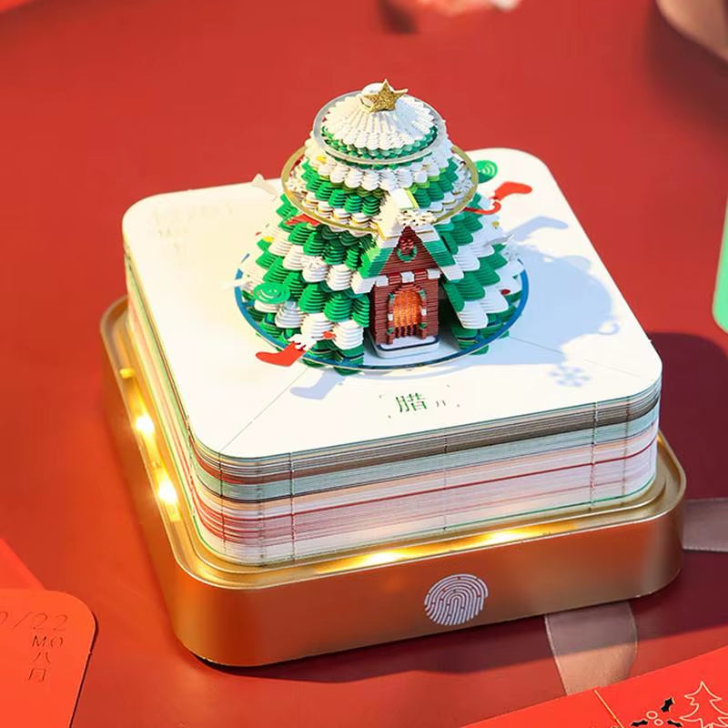 3D Paper Notepad Desk Calendar 2025 Christmas Tree Memo Pads Paper Art Notepad Stationery Christmas Birthday Novel Gifts