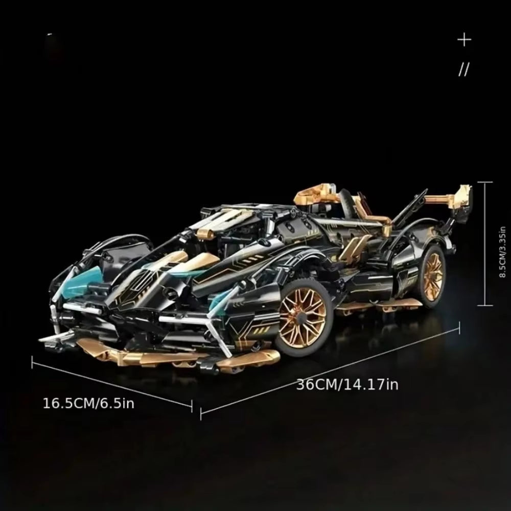 1:14 Scale Building Block Sports Car Model, Sports Car Model Building Block Kit, Racing Moc Building Block and Construction Toys