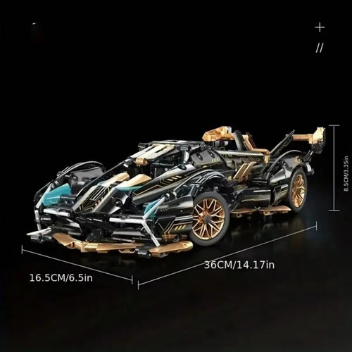 1:14 Scale Building Block Sports Car Model, Sports Car Model Building Block Kit, Racing Moc Building Block and Construction Toys