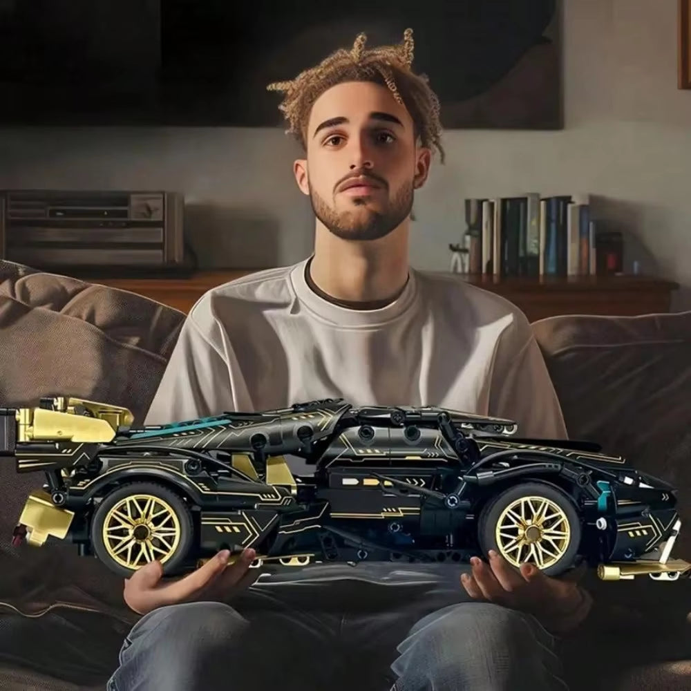 1:14 Scale Building Block Sports Car Model, Sports Car Model Building Block Kit, Racing Moc Building Block and Construction Toys